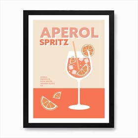 Aperol Spritz Cocktail Colourful Drink Wall Poster Art Print