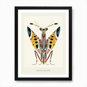 Colourful Insect Illustration Praying Mantis 7 Poster Art Print