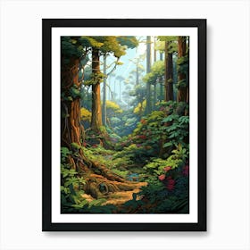 Knysna Forest Pixel Art 3 Art Print