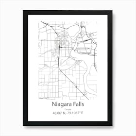 Niagara Falls,Canada Minimalist Map Art Print