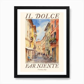 Il Dolce Far Niente Vicenza, Italy Watercolour Streets 2 Poster Art Print