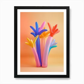 Dreamy Inflatable Flowers Fountain Grass Art Print