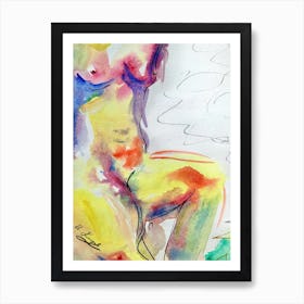 Woman Body Colourful Abstract Art Print