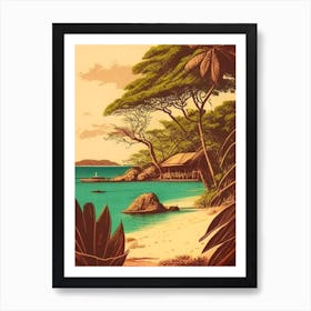 Mafia Island Tanzania Vintage Sketch Tropical Destination Art Print
