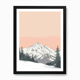 Mount Bierstadt Usa Color Line Drawing (3) Art Print