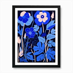 Blue Flower Illustration Morning Glory 2 Art Print