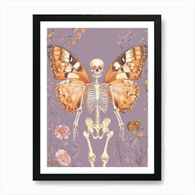 Skeleton And Butterflies 2 Art Print