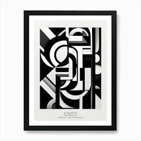 Unity Abstract Black And White 2 Poster Art Print
