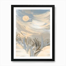 Moon In The Sky Pastel Abstract Art Print