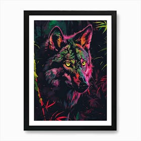 Wolf In The Jungle 15 Art Print