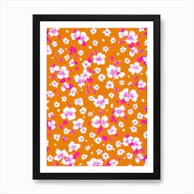 Orchid Floral Print Warm Tones 1 Flower Art Print