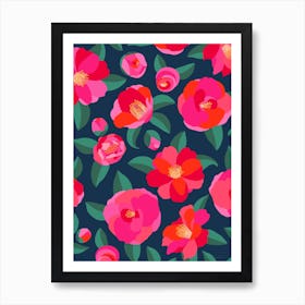 Camellia Blossoms Art Print