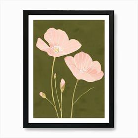 Pink & Green Buttercup 3 Art Print