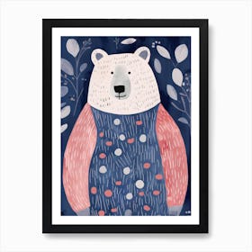 Playful Illustration Of Grizzly Bear For Kids Room 1 Art Print