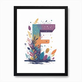 Colorful Letter F Illustration 11 Art Print