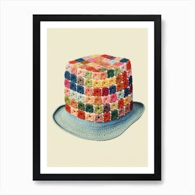 Crochet Hat Illustration 4 Art Print