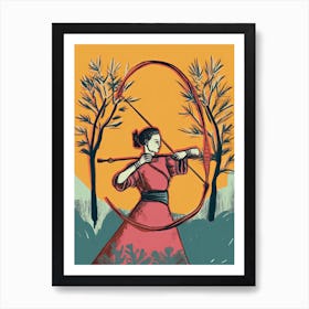 Female Samurai Onna Musha Illustration 11 Art Print