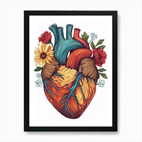 Heart With Flowers 1 Art Print