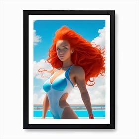 Red Haired Girl Art Print