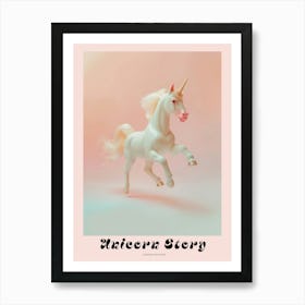 Toy Pastel Unicorn Galloping 1 Poster Art Print