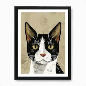 Black And White Cat 23 Art Print