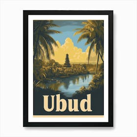 Aihrgdesign A Retro Travel Poster For Ubud Art Print