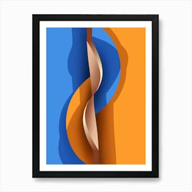 Blue And orange Spiral 1 Art Print