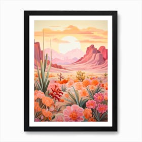 Cactus And Desert Painting 11 Art Print