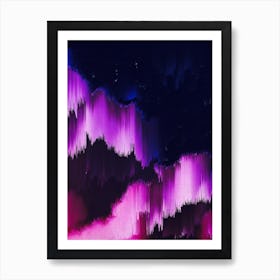 Colorful Abstract Glitch Sky (4) Art Print