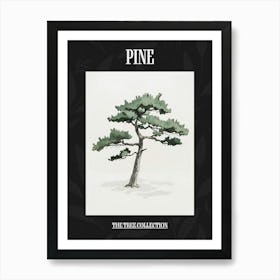 Pine Tree Pixel Illustration 2 Poster Art Print