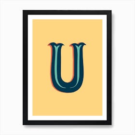 Letter U Typographic Art Print