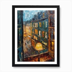 Window View Of Paris In The Style Of Expressionism 2 Art Print