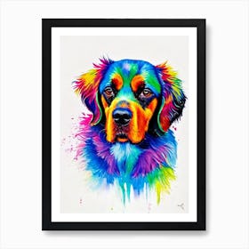 Gordon Setter Rainbow Oil Painting Dog Art Print