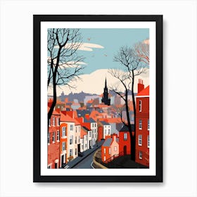 Retro Winter Illustration Edinburgh Scotland 1 Art Print