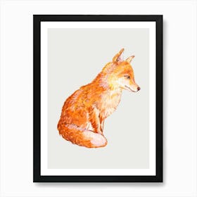 Fox Watercolor Painting Art Print