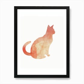 Orange Cat Watercolor Print Art Print