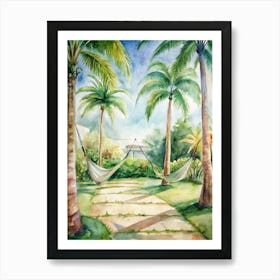 Hammocks In The Garden Art Print