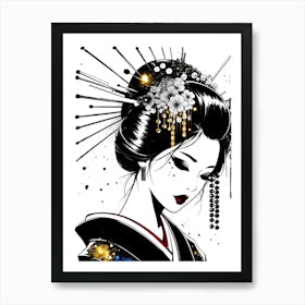 Creativel Geisha Illustration 156 Art Print