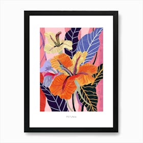 Colourful Flower Illustration Poster Petunia 2 Art Print