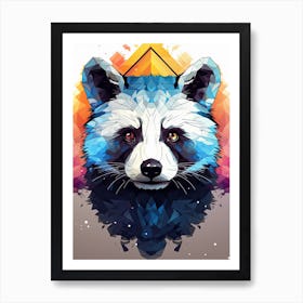 Panda Art In Geometric Abstraction Style 4 Art Print