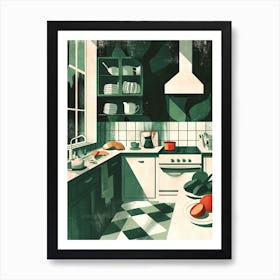 Retro Art Deco Inspired Kitchen 3 Art Print