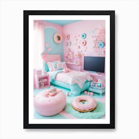 Kawaii Bedroom Art Print