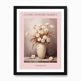 Classic Flowers Market Carnation Floral Poster 3 Art Print