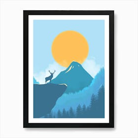 Deer In The Mountains 1 Art Print