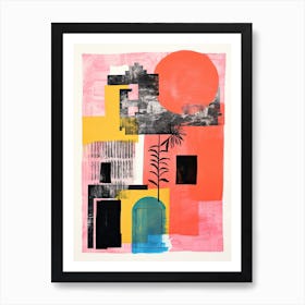 A House In Rome, Abstract Risograph Style 3 Art Print