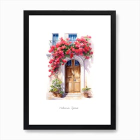 Valencia, Spain   Mediterranean Doors Watercolour Painting 3 Poster Art Print