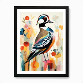 Bird Painting Collage Wood Duck 1 Art Print