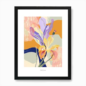 Colourful Flower Illustration Poster Freesia 1 Art Print