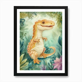 Pastel Icthyosaurus Dinosaur 2 Art Print