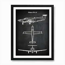 Airplane Decor Aircraft Decor Plane Decor Pilatus Pc 12 Airplane Art Airplane Print Airplane Blueprint Airplane Art Vapc121 Art Print